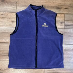 Vintage Y2K NFL Minnesota Vikings Purple Full Zip Fleece Vest Size XL The Edge